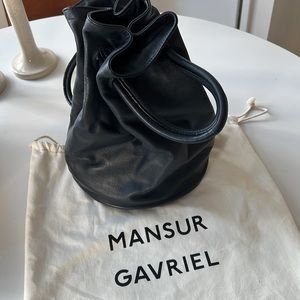 Mansur Gavriel Lambskin Leather Drawstring Pouch